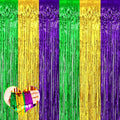 4 Pack 3.2Ft x 6.6Ft Mardi Gras Fringe Curtain Backdrop by Mebiornt