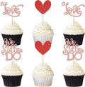 24 PCS We Still Do Cupcake Toppers Glitter Love Heart Bridal Shower Cupcake by ZHUOWEISM