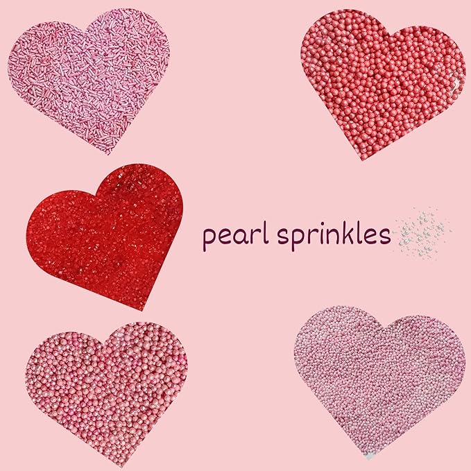 Confect Sprinkles for Cakes & Cupcakes Decoration Assorted pack of 5 ​​​Pink - Image 5