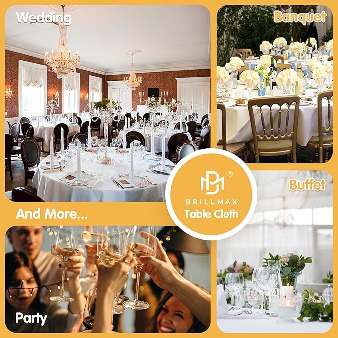 BRILLMAX 6 Pack White Round Tablecloths 108 Inch - Image 9