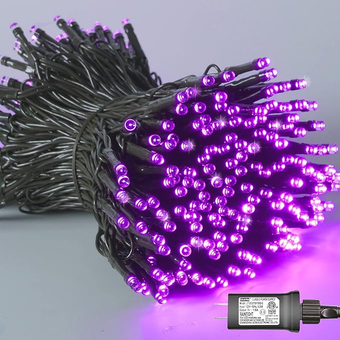 YEGUO 66ft 200 LED Purple Halloween Lights Outdoor Waterproof, 8 Modes Twinkle by YEGUO