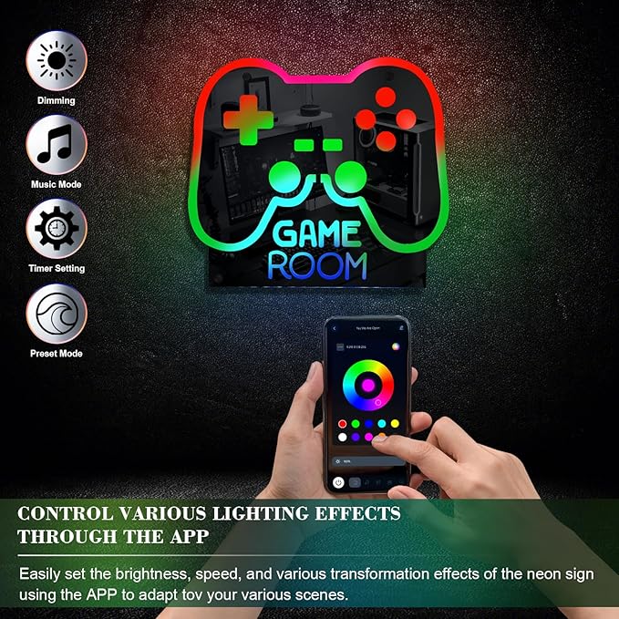 Ineonlife Game Room Controller Neon Sign Mirrored Colorful LED Lights - Image 4