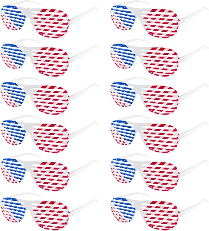 American Flag USA Patriotic Design Plastic Shutter Glasses Shades Sunglasses by SuperZOutlet