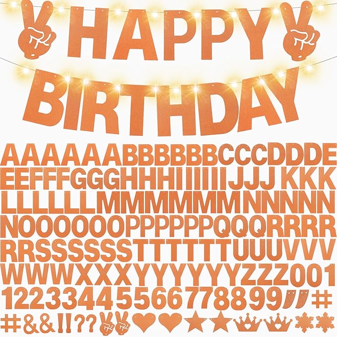 167Pcs DIY Glitter Customizable Banner Kit Custom Banners DIY Happy Birthday by WELITTCON