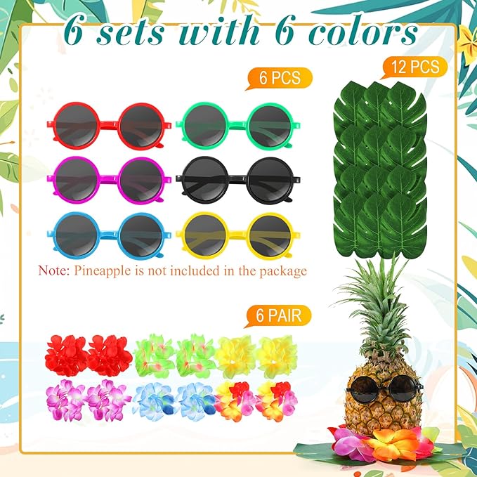 6 Sets Hawaiian Table Centerpieces Pineapple Luau Party Table Decorations - Image 3