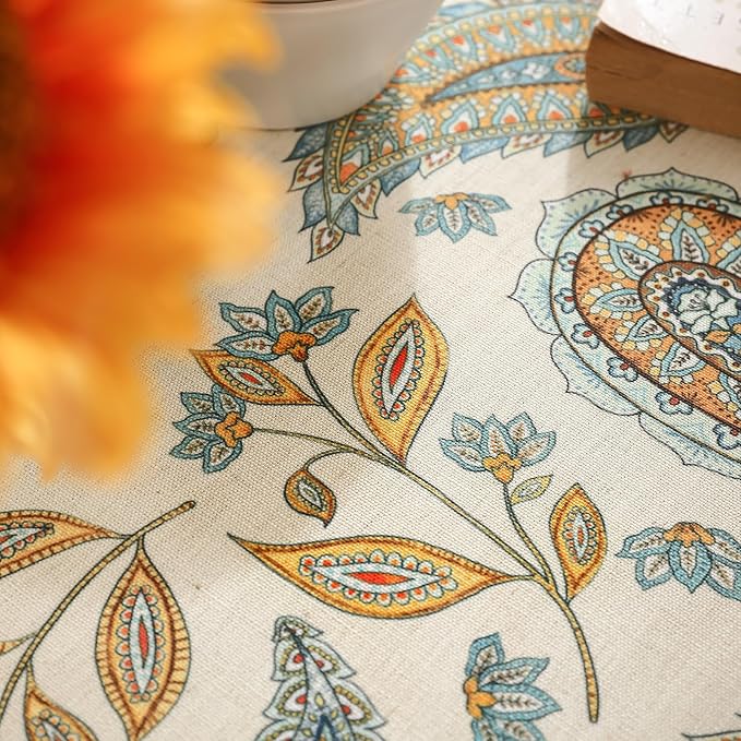 patdrea Designer French Vintage Small Square Table Cloth, Italian Floral - Image 3