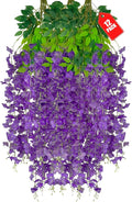 12 Pack Purple Wisteria Hanging Flowers, 3.44 Ft Fake Hanging Flowers, by ZEBMOON