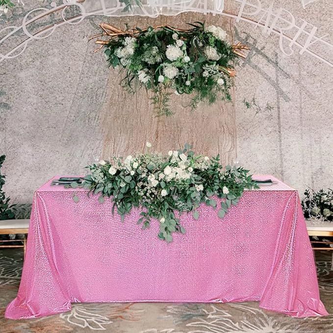 Fitable Pink Sequin Tablecloth for Parties 52x70 Inch - Image 6