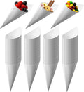 MONTX® 200-Pack Disposable Food Cones | 7" or 6" | White Food-Safe Paper by Montx