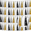 4P Black Gold Silver Foil Fringe Tassel Banner Garland Metallic Tinsel by Xuuf