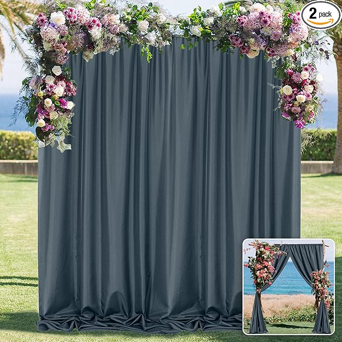 MYSKY HOME 10ft x 10ft Bluish Grey Curtains by MYSKYHOME