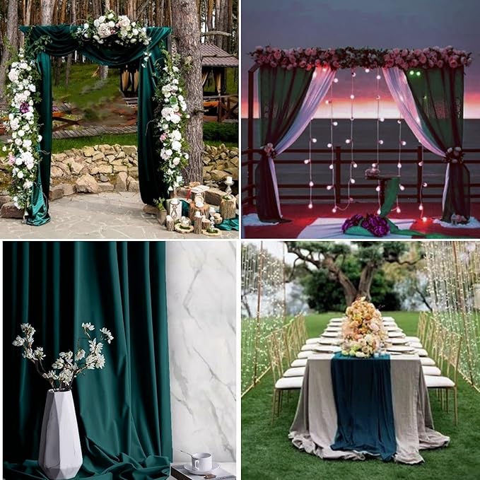 8 Panels Wedding Arch Draping Fabric 28" x20Ft Wedding Arch Drapes Chiffon - Image 8