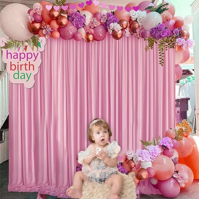 10 x 10 Feet New Pink A Backdrop Curtain - Image 4