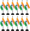 12 Pack India Desk Flags Set, Indian Small Mini Table Office Flags by BCLin