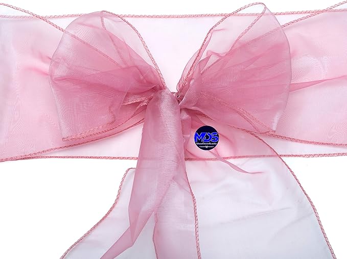MDS Pack of 50 PCS Organza Chair Sashes Wider Dining Chair Bows Ribbon Tie Back - Image 7