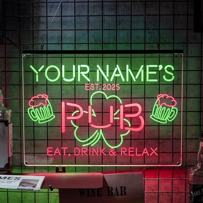 Personalized Bar Signs with Your Name by LULMicaLedSign