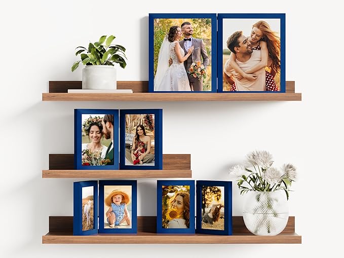 decorUhome Double 8x10 Picture Frame Vertical, Engineered Wood Bifold Photo - Image 7
