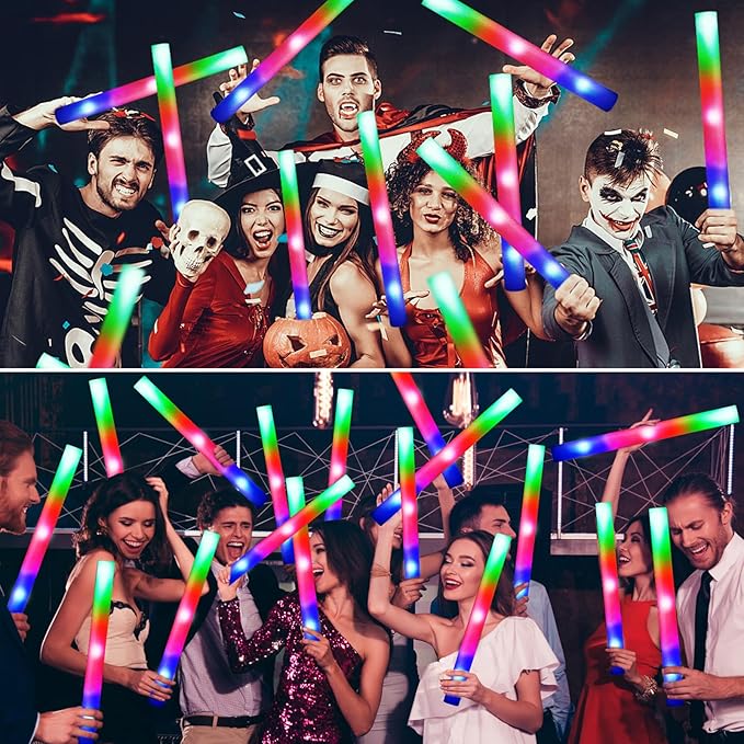 66 PCS Foam Glow Sticks, Glow In The Dark Party Supplies, Foam Light up Sticks - Image 6