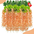 24 Pack Orange Wisteria Hanging Flowers, 3.4 Ft Fake Hanging Flowers, by ZEBMOON