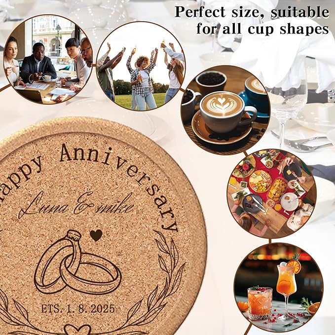 Custom Coasters Personalized Cork Coasters Bulk - Image 4