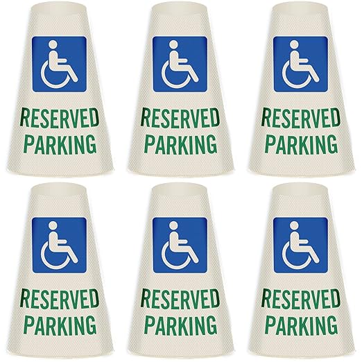 SmartSign 6-Pack Reflective Parking Cone Signs by SmartSign