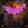 Halloween Bat Shaped Neon Sign Spooky Red LED Wall Decor by Mingxigo