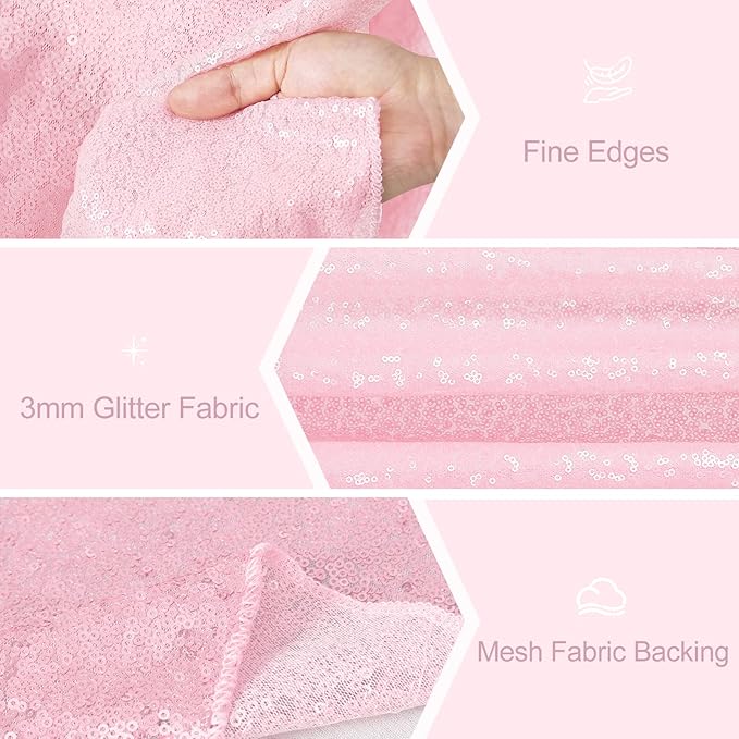 Pink Table Runner 10 Packs 12x72 Inches Sequin Glitter Table Runners - Image 4