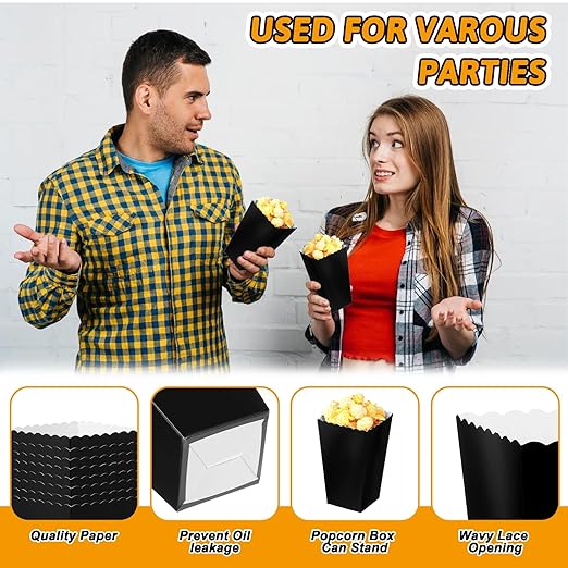200 Pcs Popcorn Boxes, Mini Paper Popcorn Box, Cardboard Popcorn Container - Image 3