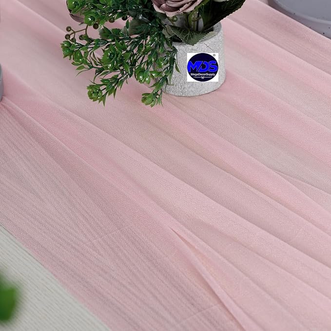 MDS 10 Pack 10ft Chiffon Table Runner 29 x 120 Inches Sheer Wedding Runner - Image 5