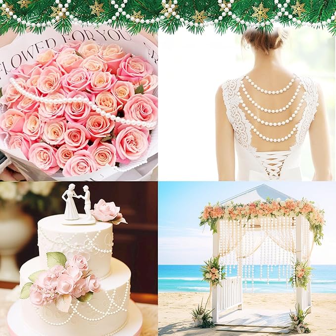 82 Feet Faux Pearl Beads Garland 6mm Craft String Pearls - Image 4