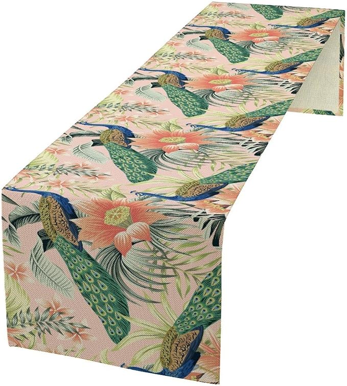 Peacock Table Runner by Unknown