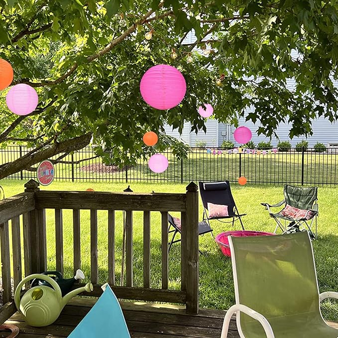 12Pcs Round Paper Lanterns Assorted Sizes - Image 6