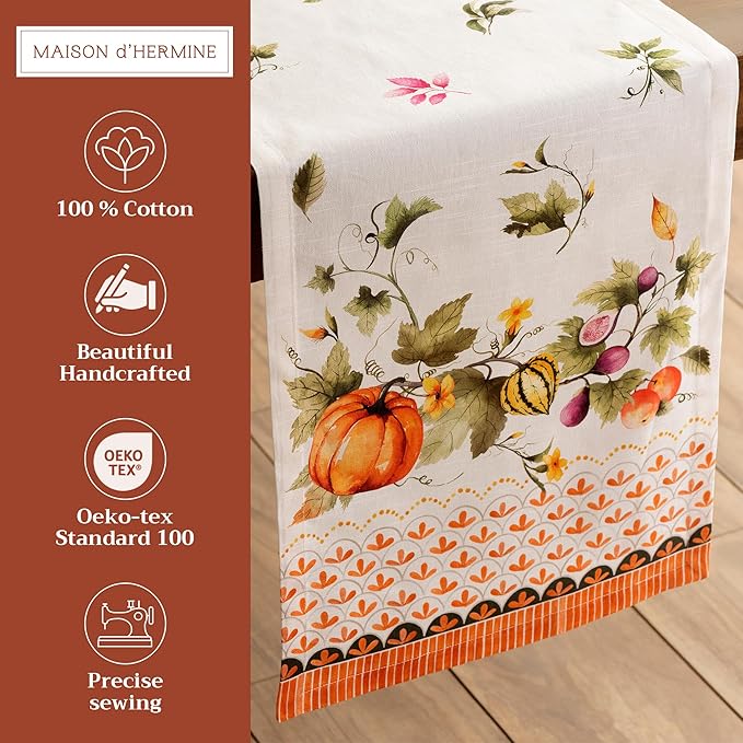 Maison d' Hermine Table Runner 100% Cotton Single Layer Table Runners 72 inches - Image 2