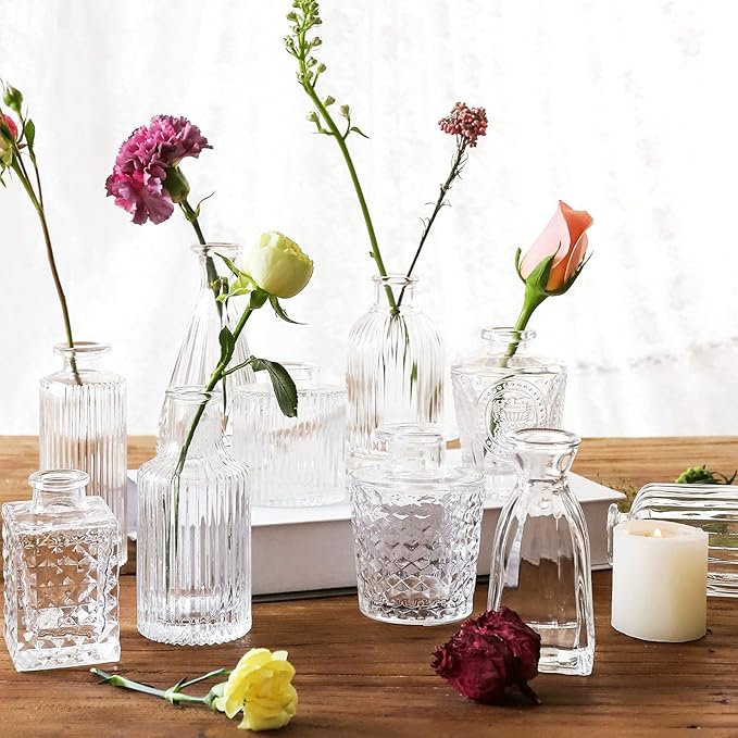 Glass Bud Vases -Set of 20 for Flowers, Small Clear Bud Vases in Bulk for - Image 3