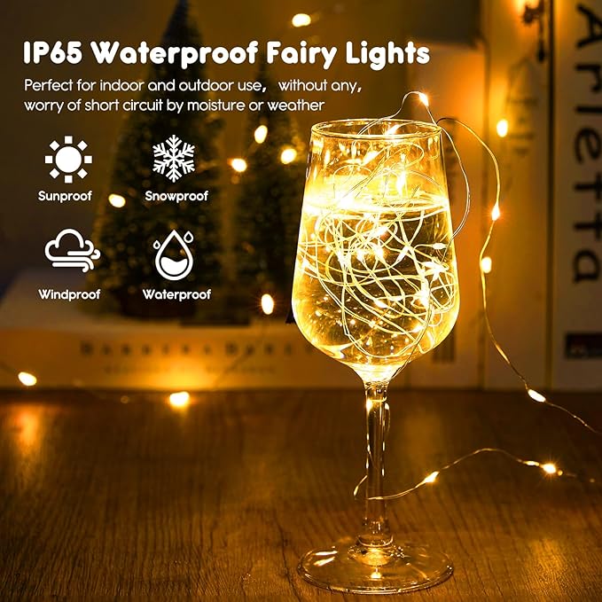 Minetom 12 Pack Fairy Lights Battery Operated String Lights - 7ft 20 LED - Image 7