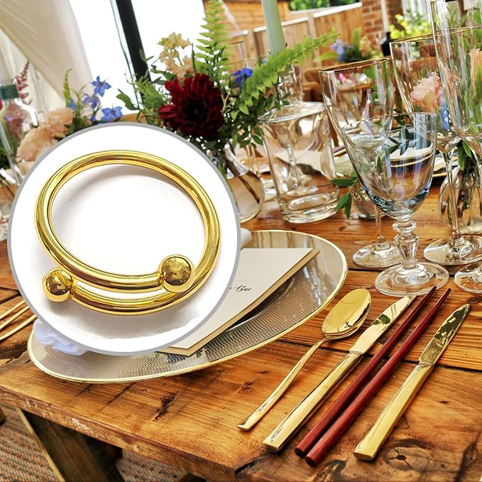 8 Pcs Gold Napkin Rings - Image 4