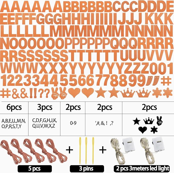 167Pcs DIY Glitter Customizable Banner Kit Custom Banners DIY Happy Birthday - Image 3