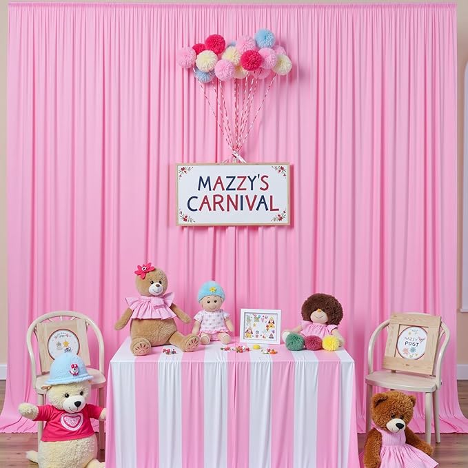 20ftx10ft Wrinkle Free Pink Backdrop Curtain - Image 6