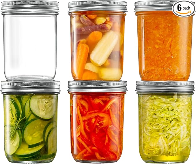 16 oz. Wide-Mouth Glass Mason Jars by GLING