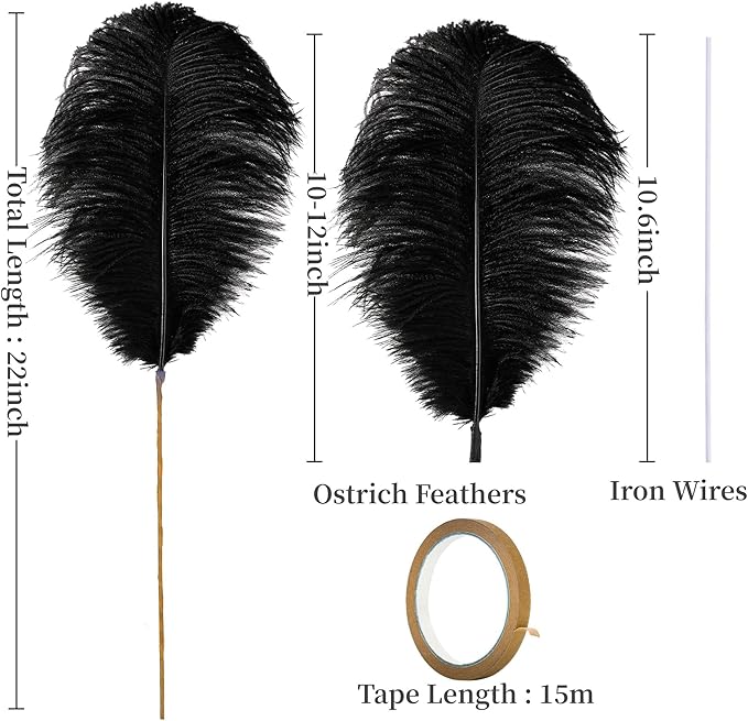 Holmgren Black White Grey Ostrich Feathers - Image 5
