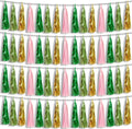 4P Pink-Gold Sage-Green Party-Decorations Foil Fringe Metallic Tassel Streamers by HYSILLA