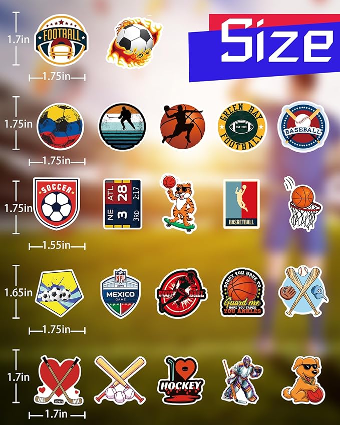300 Pcs Sport Stickers for Kids, Sport Water Bottle Stickers, Vinyl Waterproof - Image 6