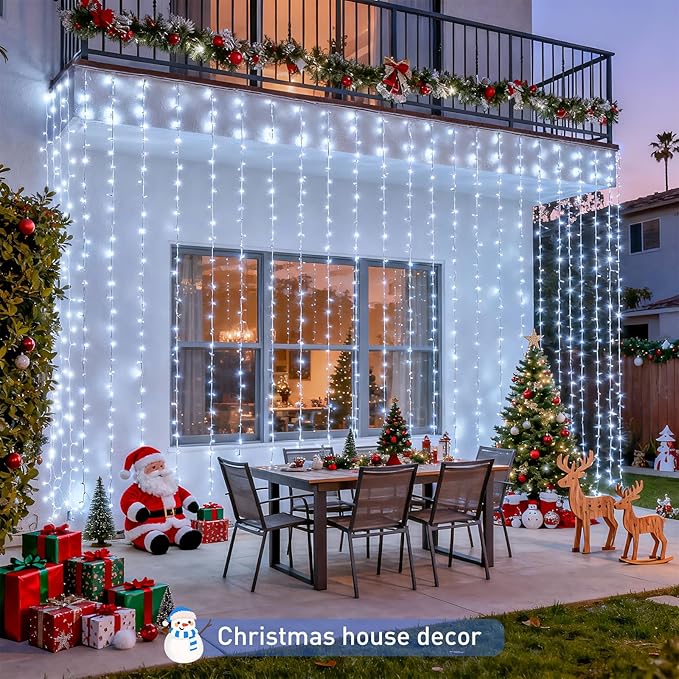 JMEXSUSS 300 LED 9.8x9.8Ft Curtain Lights Indoor - Image 8