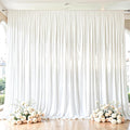 White Satin Backdrop Curtains 2 Panels by WishCare