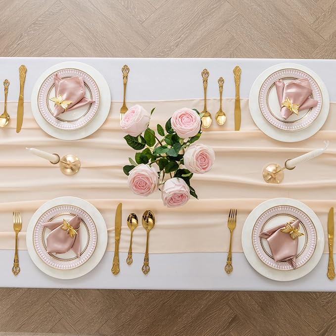 12Pack 9ft Chiffon Table Runner 14x108 Inch Sheer Romantic Table Runner - Image 3