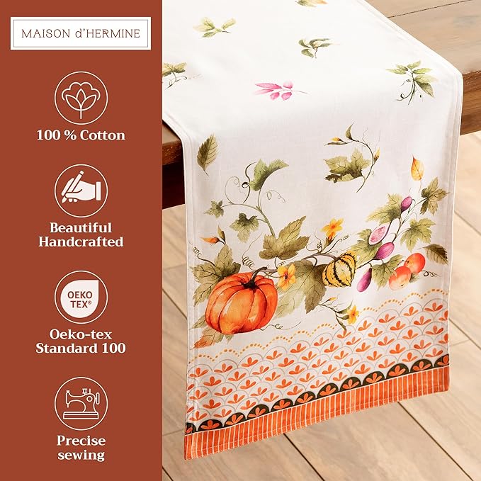 Maison d' Hermine Table Runner 100% Cotton Double Layer Table Runners 108 - Image 2