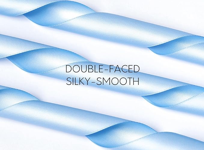 Baby Blue Satin Ribbon 1-1/2 Inch x 50 Yards Double-Faced Ribbons - Image 3