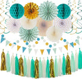 Teal-Gold Sage Green Party-Decoration by Hugtmr