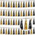 4P Black Gold Foil Fringe Tassel Banner Garland Metallic Tinsel Streamers Wall by Xuuf
