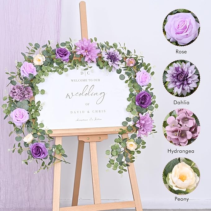 Waipfaru 2 Pcs Flower Garland, 6.07Ft Eucalyptus - Image 3